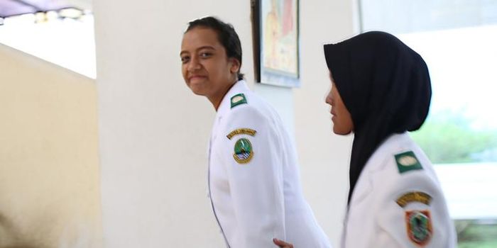Gloria Natapradja Hamel, calon Pasukan Pengibar Bendera Pusaka (Paskibraka) perwakilan Jawa Barat.