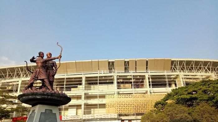 Tampilan Stadion Manahan, Solo, yang saat ini sedang dalam tahap renovasi, pada 16 Agustus 2019.