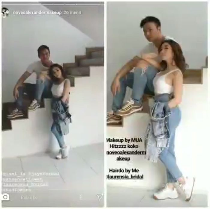 Gisel dan Wijin saat pemotretan
