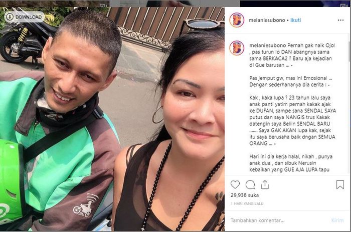 Postingan Melanie Subono