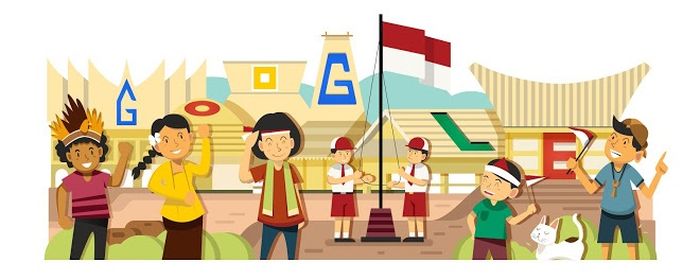 Google Doodle Edisi Spesial HUT RI tahun 2014. (Google)