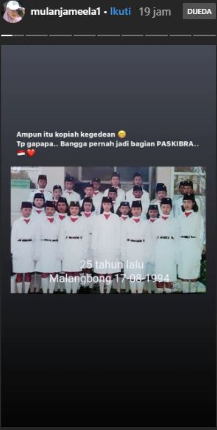 Foto Mulan Jameela jadi Paskibraka