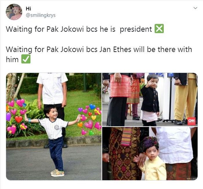Sebuah akun Twitter menulis tentang Jan Ethes