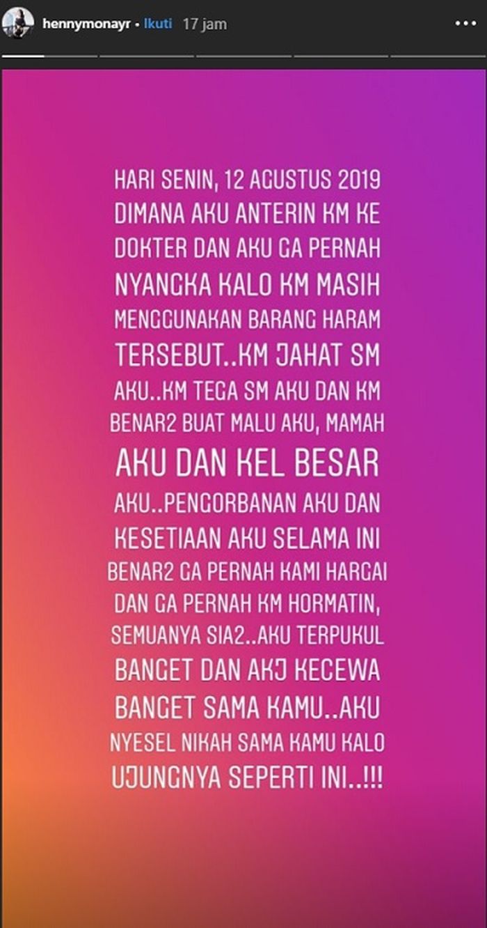 Curhatan Henny Yuliyanah Istri dari Rio Reifan