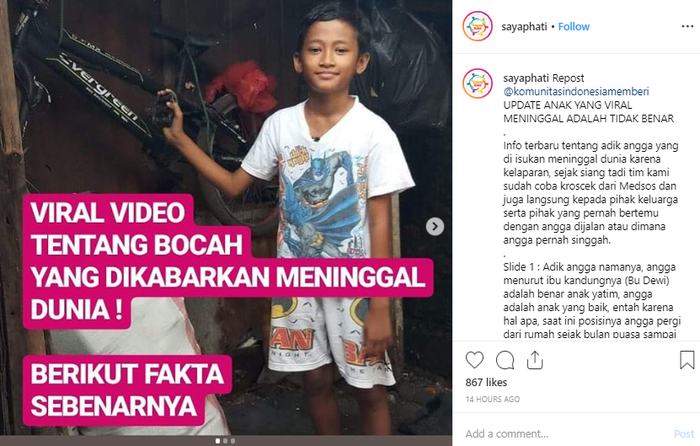 Klarifikasi kabar viral bocah pemulung yang disebut meninggal kelaparan