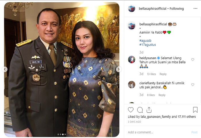 Potret Bella Saphira dan suami disebut mirip