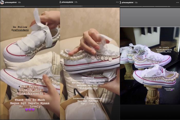 Sepatu Syahrini dengan nama sang suami
