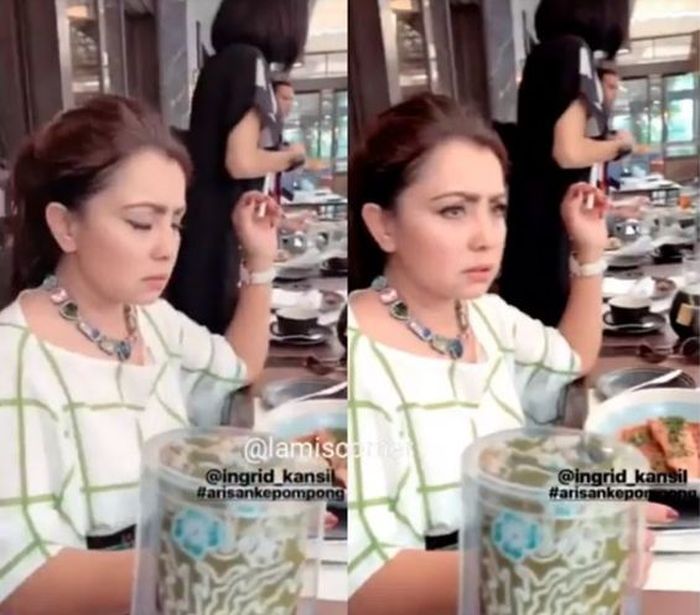 Mayangsari terekam kamera sedang merokok