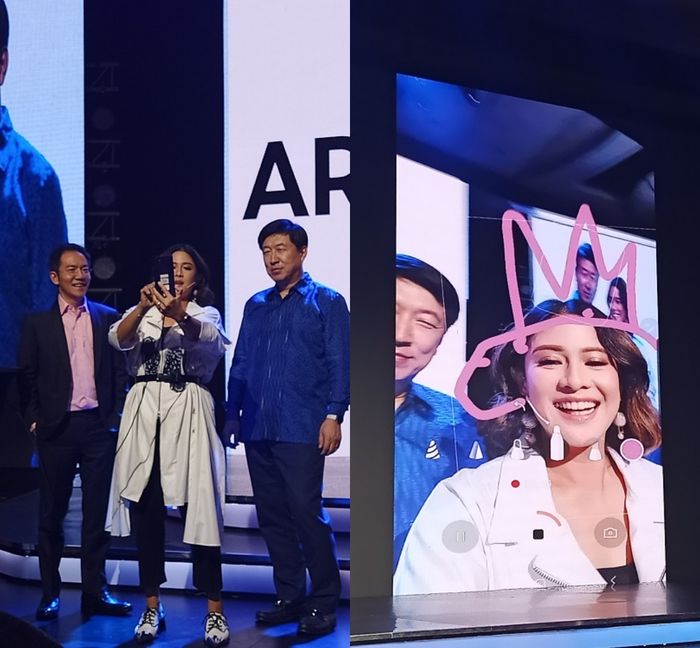 Dian Sastro mencoba fitur AR Doodle