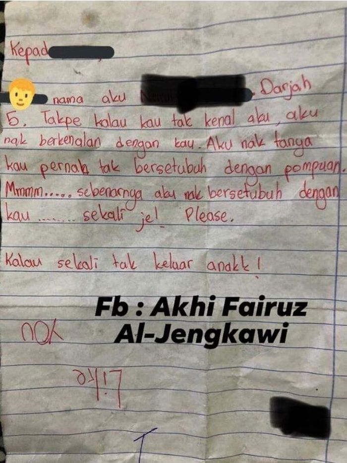 Viral Surat Anak Kelas 5 Sd Ajak Hubungan Intim Netizen