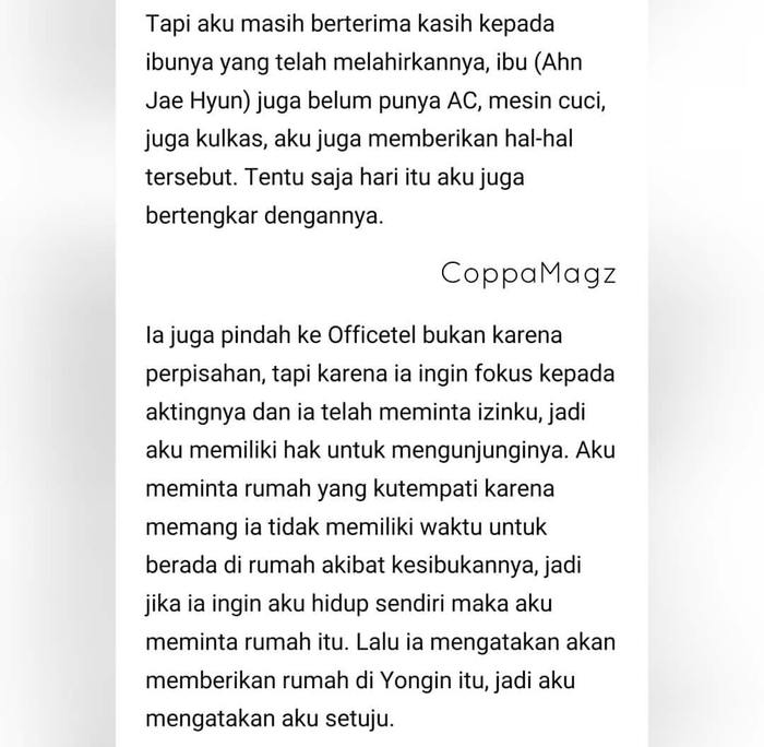 Pernyataan balasan Goo Hye Sun usai Ahn Jae Hyun buka suara soal perceraiannya.