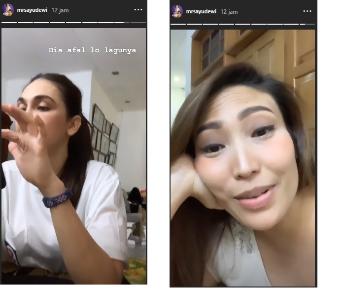 Unggahan Ayu Dewi di Instagram Story.