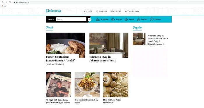 Tampilan antar muka Kitchenesia.com
