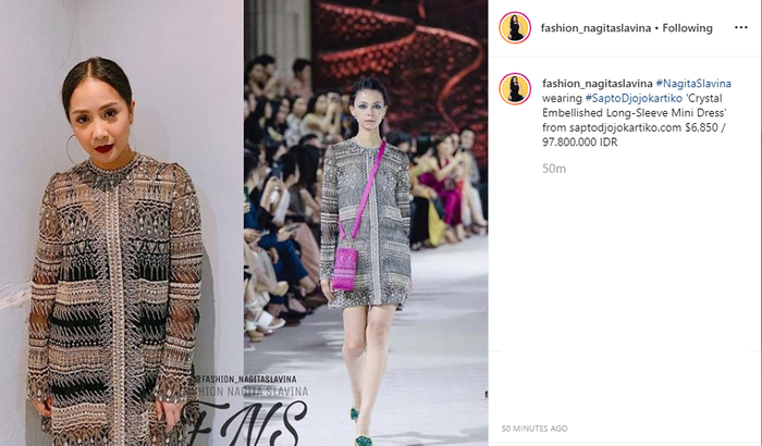  Harga Crystal embellished long-sleeve mini dress