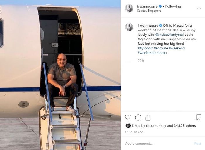 Irwan Mussry bertolak ke Makau, Tiongkok, dan meninggalkan Maia Estianty.