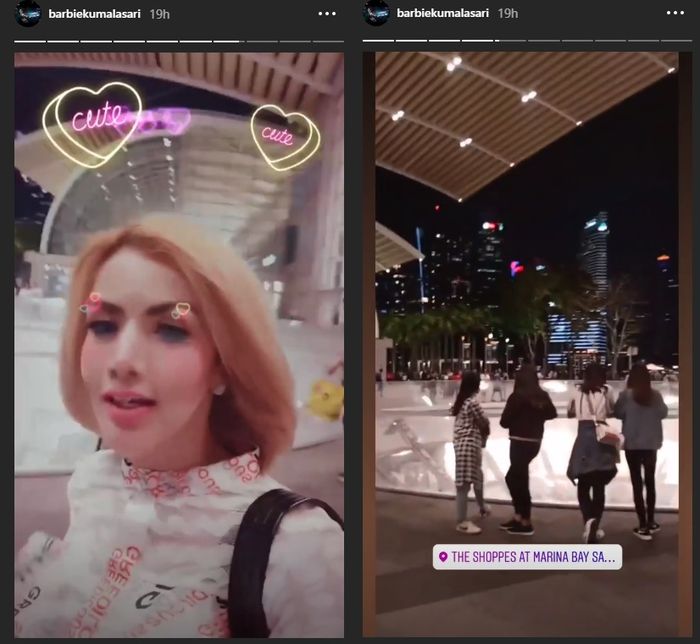 Barbie Kumalasari plesiran di Singapura