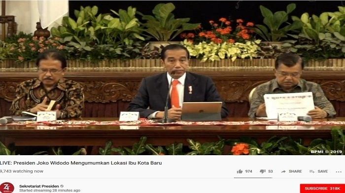 Pengumuman pemindahan Ibukota  Indonesia oleh Presiden Jokowi.