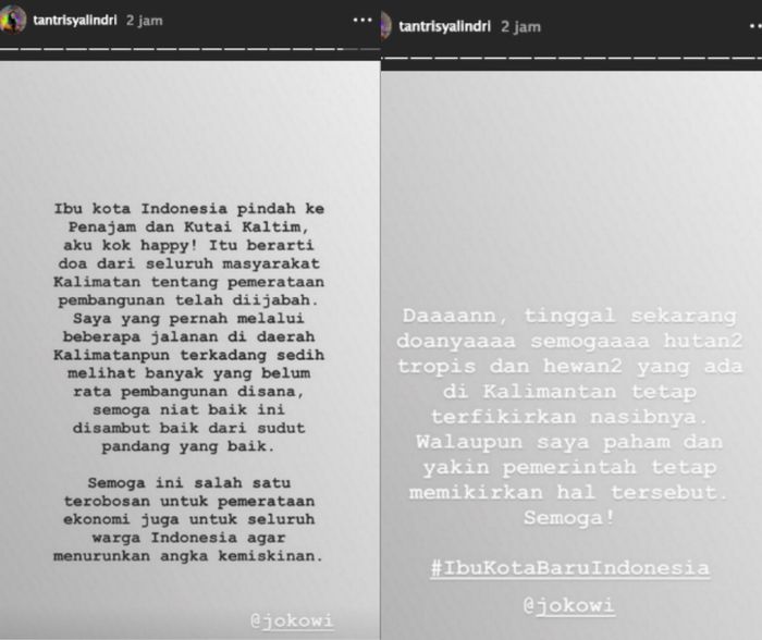 Pendapat Tantri Kotak tentang ibu kota baru 