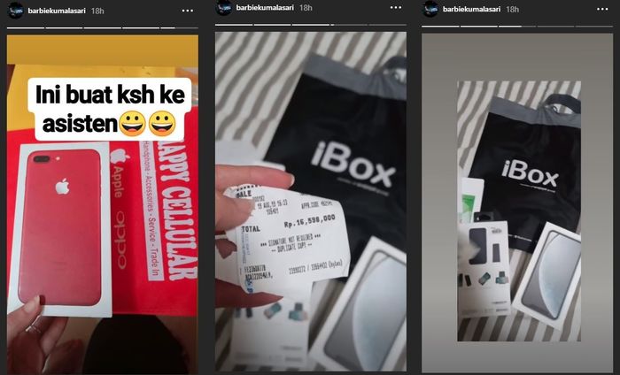 Barbie Kumalsari membeli ponsel bekas untuk asistennya