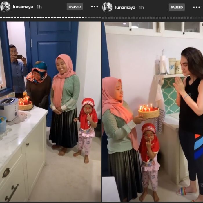 Luna Maya dapat kejutan ulang tahun dari asisten rumah tangganya