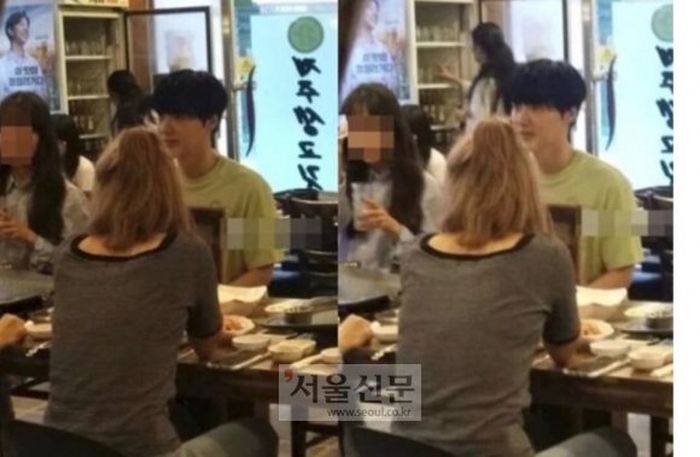 Ahn Jae Hyun berpesta dengan teman-teman wanitanya.