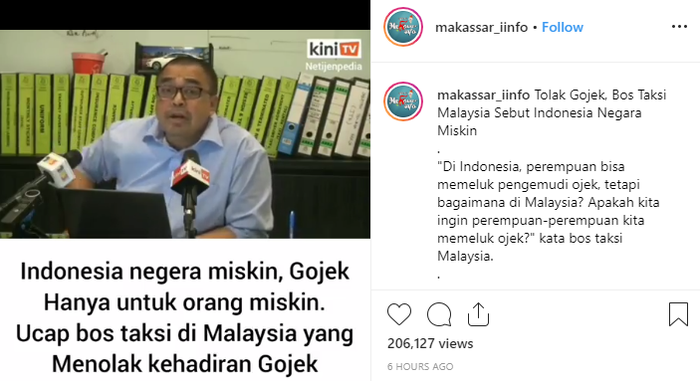 Gojek Masuk Malaysia, Viral Video Bos Taksi Malaysia Tolak Gojek dan Sebut Indonesia Negara Miskin!
