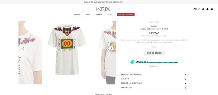 gucci angry cat embroidered cotton T-shirt 