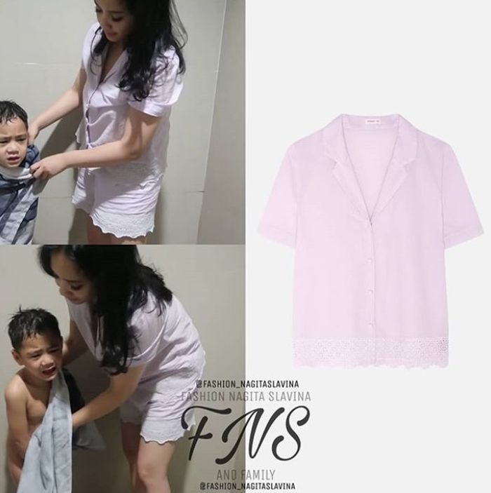 Atasan piyama Nagita Slavina saat mandiin Rafathar seharga 499 Ribu Rupiah