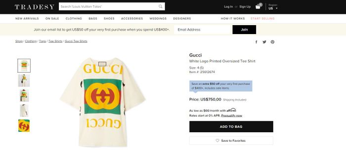 gucci oversize T-shirt with Gucci logo in white