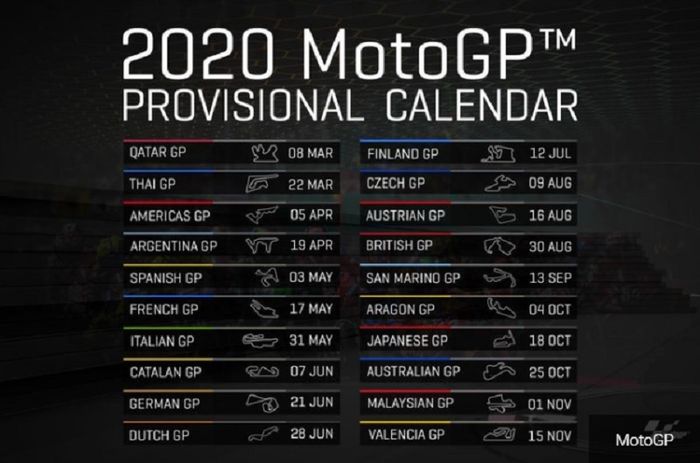 Ini Jadwal Motogp 2020 Yang Menjadi 20 Seri Semua Halaman Sportfeat Com