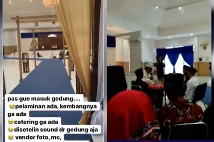 Suasana gedung masih kosong melompong