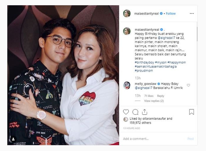 Unggahan Instagram Maia Estianty