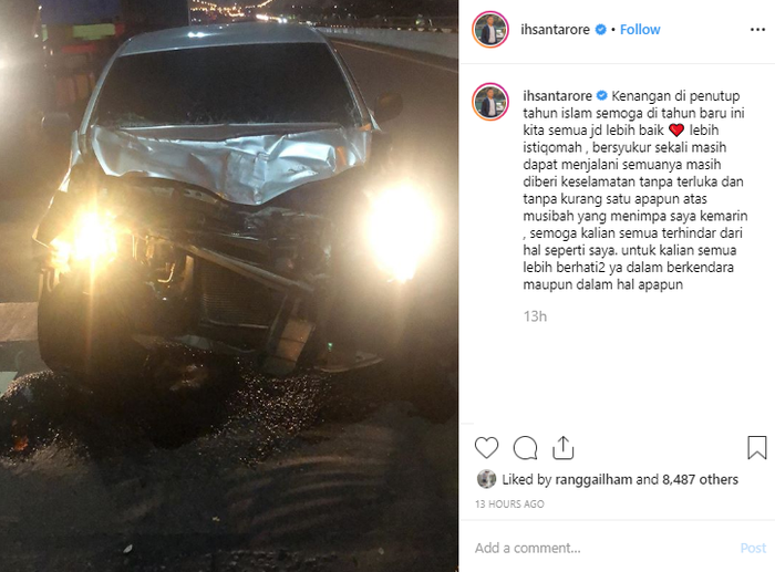 Kondisi Ihsan usai kecelakaan