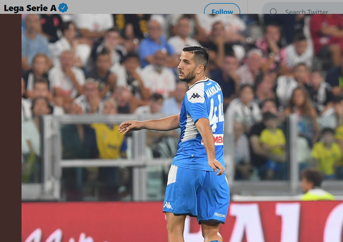 Bek Napoli, Kostas Manolas, dalam laga melawan Juventus, Sabtu (31/8/2019).