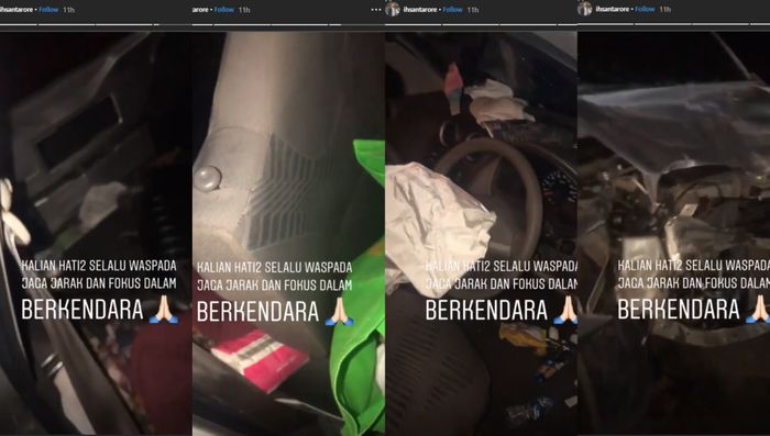 Kondisi kendaraan Ihsan Tarore
