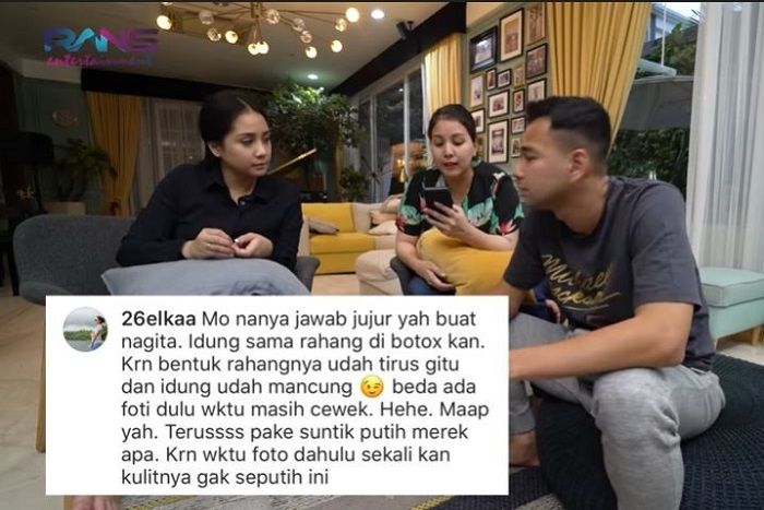 Pertanyaan netizen yang mempertanyakan kecantikan Nagita Slavina hasil operasi plastik dan suntik putih