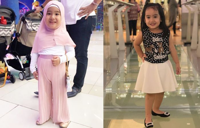 Ratu, keponakan Syahrini ketika pakai fashion item branded