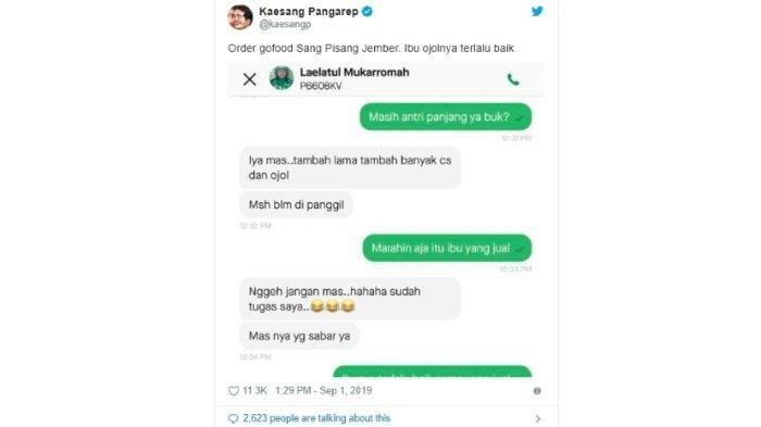 Gara-Gara Lama Pesan Makanan via Ojek Online, Kaesang Paksa Ibu Driver Ojol Marahi Pemilik Restoran
