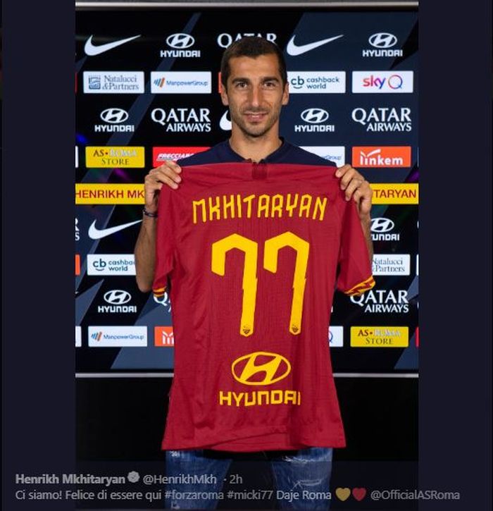Pemain baru AS Roma, Henrikh Mkhitaryan