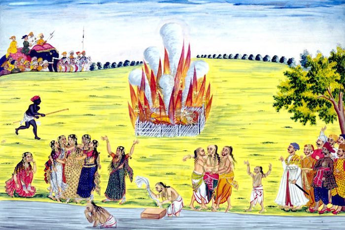 Ilustrasi ritual Sati