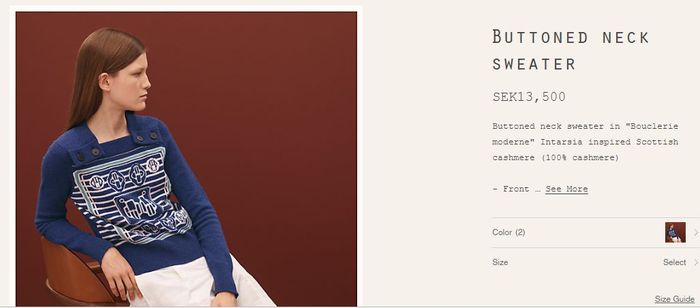 Harga Buttoned Neck Sweater dari Hermes yang tampak dipakai Syahrini