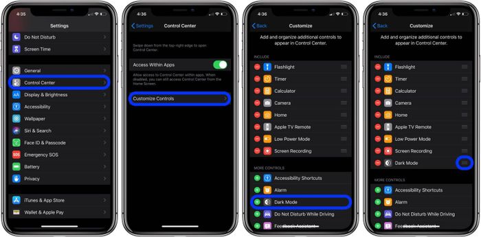 Cara Menambahkan Shortcut Dark Mode ke Control Center di iPhone - Semua Halaman - Nextren.grid.id