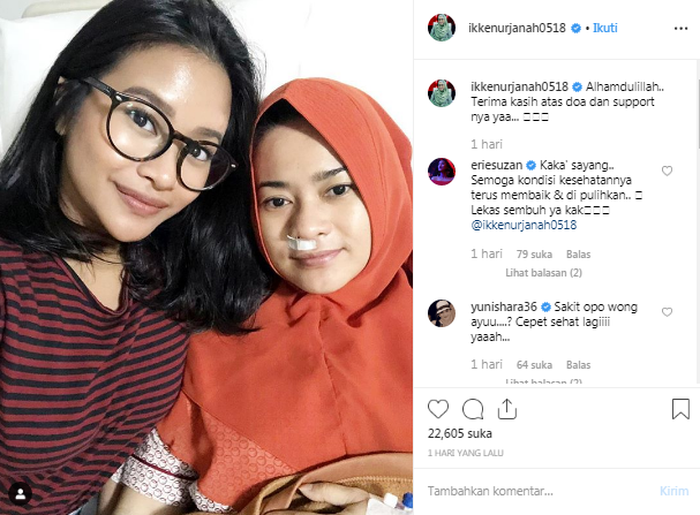 Unggahan Ikke Nurjanah bersama putrinya