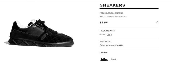 Harga sneakers Fabric and Suede Calfskin dari Chanel