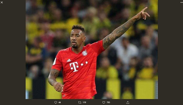 Bek Bayern Muenchen, Jerome Boateng yang tengah tersandung masalah hukum karena penganiayaan kepada istri.