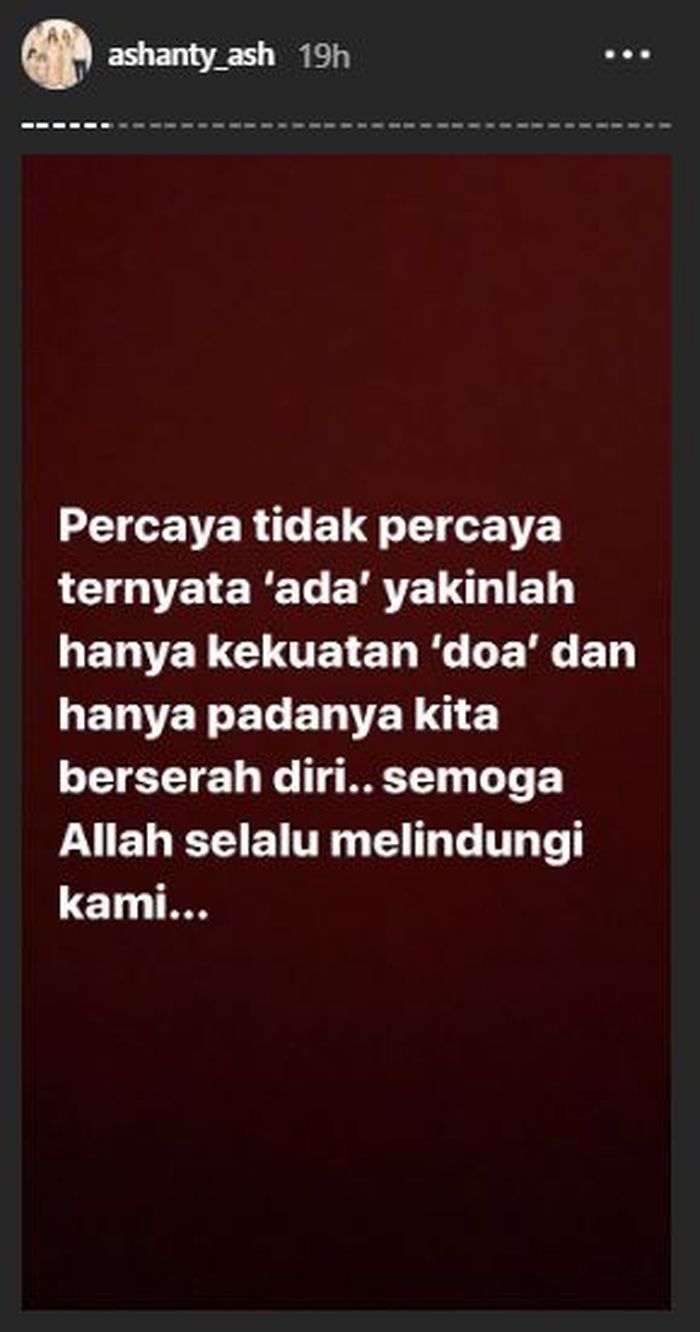 Ashanty ungkap teror mistis yang dirasakannya