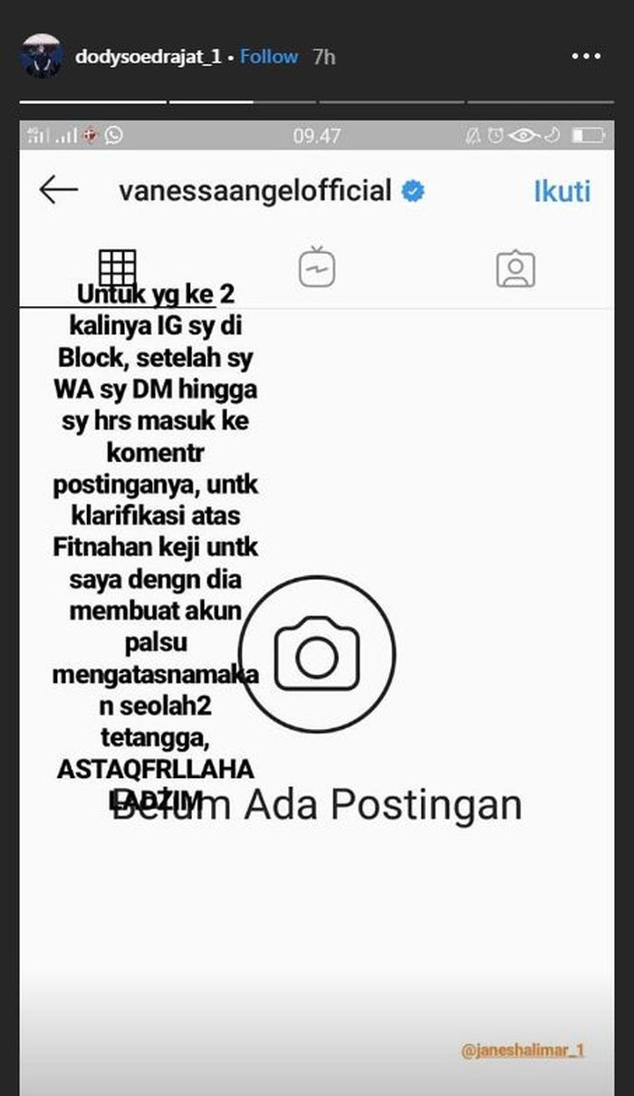 Vanessa Angel kembali blokir Instagram ayah kandungnya