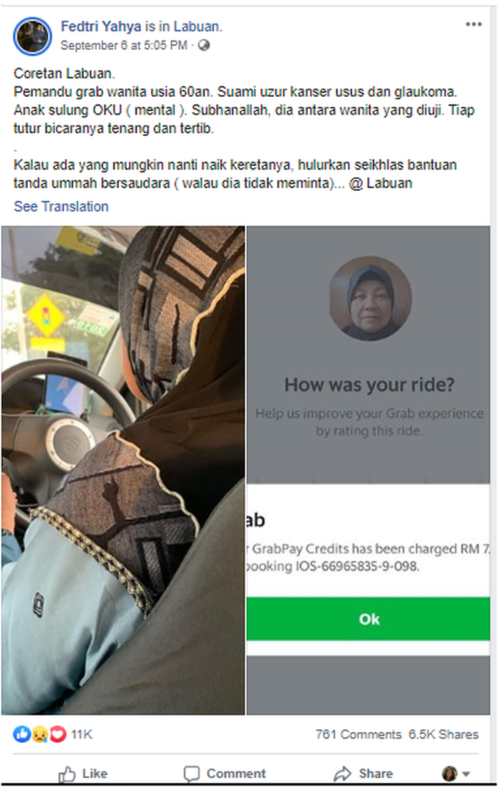 Bu Misnah yang tetap menjadi seorang driverl taksi online di usianya yang menginjak 60 tahun.