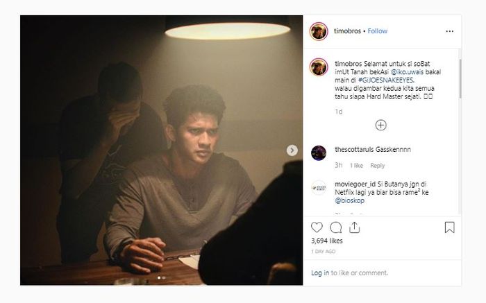 Unggahan Instagram Timo Tjahjanto