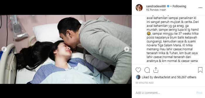 Sandra Dewi ceritakan perjuangan melahirkan anak kedua
